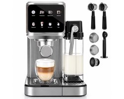 Espressomachine – 20 Bar – 2-in-1 Gemalen Koffie en Capsules – Automatische Melkopschuimer – 1350 W – 1,2 L