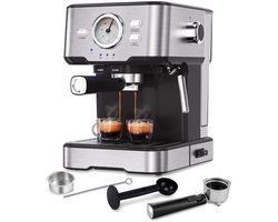 Espressomachine - Koffiezetapparaat - Koffiemachines - Zilver met Zwart