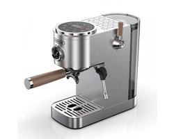 HiBREW H13 Semi-automatische Espressomachine - Dubbele Boiler Systeem met 20 Bar Druk - Multifunctionele Bereidingsmodi - Instelbare Drupbak - Zilver