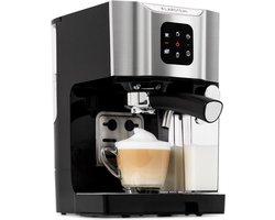 Klarstein 1,4 L Siebträgermaschine für 2 Tasse Kaffee, Mini Espressomaschine mit Milchschäumer, 20 Bar Siebträger Koffiemachine Klein, Gute Espresso Koffiemachine, RVS-Espressomaschinen 1450 W - met stille werking