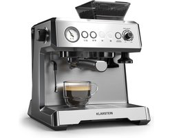 Klarstein GrandPresso Espressomachine - Precisiemolen - Stoompijpje - Portafilter - Drukindicator - 20 bar - Roestvrij staal