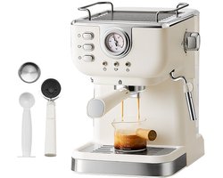 Koffiemachine - Espressomachine - Halfautomatisch - met Melkopschuimer - Roestvrij Staal - 20 Bar - Geschikt voor Koffie, Latte, Cappuccino