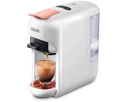 Rustive Koffiemachine 5 in 1 - Nespresso & Espressomachine - 19 Bar pompdruk - Half Gemalen Koffie - Warm & Koud - Wit