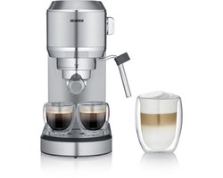 Severin KA 5997 Espressomachine ‘Newspresa’, ca. 1350 W, Hoogwaardig RVS portafilter in sterk design met krachtige Italiaanse 19 bar ULKA pomp voor een perfecte crema en ideale aromaontwikkeling
