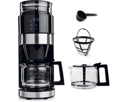 SNJY® Koffiemachine met Bonen - Volautomatische Koffiemachine - Espressomachine - Koffiezetapparaat Bonen - 900 W - Zwart/Zilver