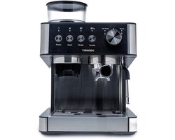 Tornado TCM-5431-GS – Pistonmachine - 20Bar - Home Barista Portafilter Koffiemachine met Conische Molen