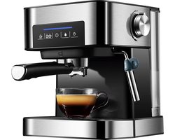 Trovado Espressomachine - Koffie Machine 20 Bar - Espresso Machine Met Stoompijpje - Melkopschuimer - Led Display - Cappuccino - 1.6L Reservoir