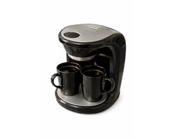 Afecto Koffiezetapparaat inclusief twee kopjes – Compact Filter Koffiezetter – Geschikt voor 2 Kopjes – Zwart – zeer compact en handig en snel voor thuis of kantoor. Ideaal voor caravan, camper of camping