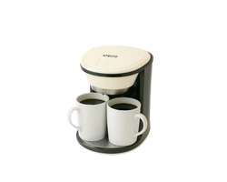 Afecto Koffiezetapparaat inclusief twee kopjes – Compact Filter Koffiezetter – Geschikt voor 2 Kopjes – Zwart/Wit – Handig en Snel voor Thuis of Kantoor. Ook voor caravan, camper of camping