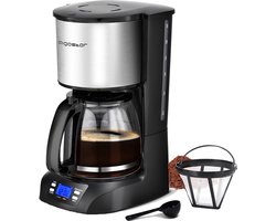 Aigostar Koffiezetapparaat - Filterkoffie - 1,5L glazen kan - 12 Koppen - Koffiemachine - Warmhoudfunctie - Zwart/RVS