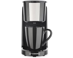 Compact Koffiezetapparaat voor 1 Kop met Permanent Filter - 150 ml, Roestvrij staal