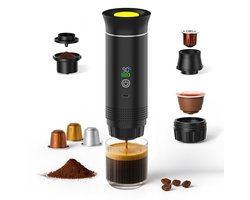 Draagbaar Koffiezetapparaat voor Onderweg van MMOBIEL - 12 Volt Portable Koffiemaker Camping- Oplaadbaar USB-C - Koffiecups & Gemalen Koffie Espresso - Lungo - Nespresso - Camping Gadget