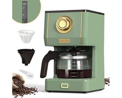 Filterkoffiezetapparaat 5 kopjes - Glazen kan - Afneembaar filter - Druppelstop