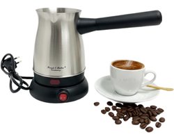 Frank & Muller - Elektrische Turkse Mokka Machine 0,5 Liter – Turkse Koffiezetter Cezve – Elektrische Ibrik 500 ml – RVS Koffiepot – 360° Draaibaar – Verborgen Verwarmingselement – Droogkookbeveiliging – Met Veiligheidsdeksel - Geschikt voor Melk