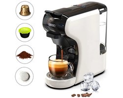 HiBREW H1A 4-in-1 Koffiepadmachine – Voor Nespresso, ESE, Dolce Gusto en gemalen koffie – Compact & Energiezuinig – wit