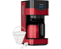 Klarstein Arabica koffiezetapparaat - Filter koffiemachine - Met thermoskan - Voor gemalen koffie - Met EasyTouch Control - Watertank 1,2 liter - 12 kopjes - Rood