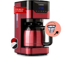 Koffiemachine met filter, 800 watt, EasyTouch Control, 1,2 liter, tot 12 kopjes, inclusief permanent filter, rood/zwart