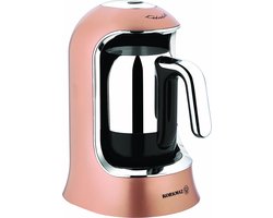 Korkmaz Kahvekolik, Turkse Koffiezetapparaat, Turkse Koffiemachine, Elektrische Cezve, RosaGold, 4 kopjes