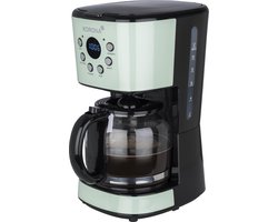 Korona 10665 | Retro koffiezetapparaat | 1,5 liter | LCD-display | Koffiezetapparaat incl. permanent koffiefilter | Koffiezetapparaat met glazen kan |Vintage koffiezetapparaat filterkoffie | Kleur: Mint - Groen