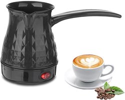Kraftverdia - Koffiezetapparaat - Turkse koffiekan - Espressomachine - 600 ml - Mokkakan - ABS en roestvrij staal - Anti-verbranding - Gelijkmatige verwarming - Voor camping - Zwart