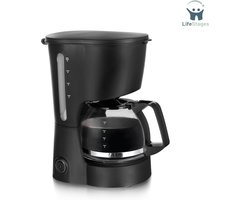 LifeStages - Koffiezetapparaat Met Thermoskan - Koffiezetapparaat - 0.6L Glazen Kan Voor Maximaal 5 Kopjes Verse Koffie - Verwijderbaar Permanent Filter - Antilekfunctie - 40 Minuten Automatisch Uitschakelen - 600 Watt - BPA-Vrij