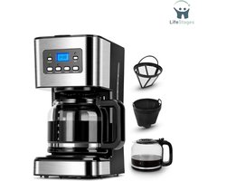 LifeStages - Koffiezetapparaat Met Thermoskan - Koffiezetapparaat Met Timer - 1,5 L Filterkoffiezetapparaat - 12 Kopjes - Automatische Uitschakeling - BPA-Vrij
