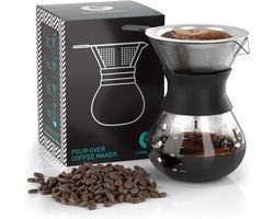 RVS Koffiezetapparaat met Filter en Kan voor Heerlijke Filterkoffie (300ml)