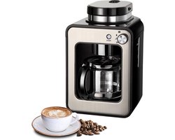 SNJY® Koffiemachine met Bonen - Volautomatische Koffiemachine - Espressomachine - 600 W - Zilver
