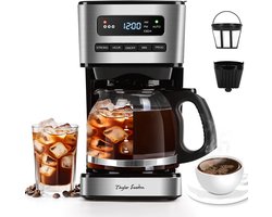 Taylor Swoden 30APQ - Filter koffiezetapparaat - 1.8L - Ijskoffie-modus - Met Timerfunctie en LCD-display - RVS/Zwart