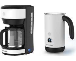 Westinghouse 2-delige Koffie- & Melkopschuimer Set – Koffiezetapparaat + Elektrische Melkopschuimer – Filter-koffiezetapparaat – Wit