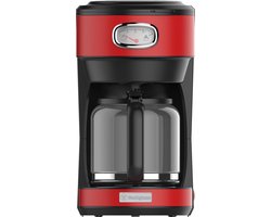 Westinghouse Retro Filter-koffiezetapparaat – Filterkoffie – Herbruikbaar Filter – 1,25L – 10 Koppen – 1000W – Rood