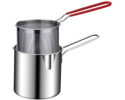 1 Set, Frituurpan Met Filter, Keukenfriteuse, Roestvrijstalen Frituurpan Kookgereedschap