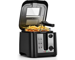 Aigostar Olivia 30ZST - Frituurpan - Friteuse - 2.5L - met Kijkvenster - 1650W - Koude zone - Zwart