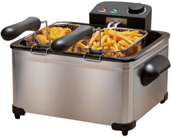 AMA® Frituurpan 5 Liter - Frituurpan - Friteuse- 31x34x25cm - Zilver