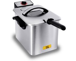 Aura® Frituurpan 4 liter - Frituurpan - Zilver - ‎28cm x 37cm x 25cm