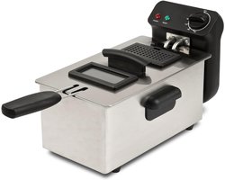 Aurixi® Frituurpan 3 liter - Frituurpan - Zilver - ‎20cm x 20cm x 20cm; 2.36 kg