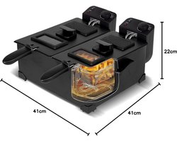 Aurixi® Frituurpan 3 liter - Frituurpan - Zwart - ‎41cm x 41cm x 23cm