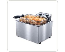 Aurixi® Frituurpan 5 liter - Frituurpan - Zilver - ‎35 cm x 37 cm x 24 cm