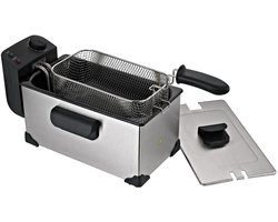 BellissiBo® Friteuse - Friteurpan - 3L RVS – Grote capaciteit - Thermostaat 90-190°C - Afneembare binnenpan en deksel