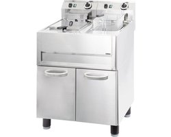Casselin CFP132 friteuse Dubbel 26 l Vrijstaand 9900 W Frituurpan Roestvrijstaal