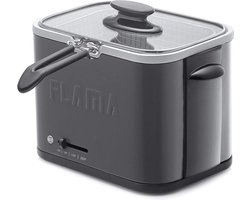 Compacte elektrische mini friteuse met instelbare temperatuur en 1 liter capaciteit