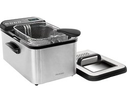 Digitale frituurpan van 32 liter - elegant roestvrijstalen design - 5 voorgeprogrammeerde programma's - vermogen 2400 W - OilClean filter - roestvrijstalen deksel met venster - anti-geur filter Frituurpan