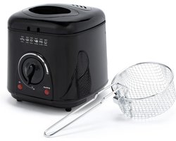 DVDSS® Mini frituurpan - compacte frituurpan - 950W - 1 L - 19,2 x 21,3 x 20 centimeter - Zwart