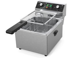 Elektische Friteuse 10L RVS met Timer en Deksel - Ideaal voor Thuis en Restaurant