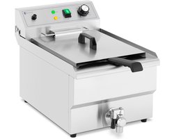 Elektrische friteuse - 16 L - 3000 W - aftapkraan - koude zone - Royal Catering