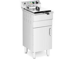 Elektrische friteuse - 16 L - 5.000 W - 400 V - aftapkraan - koude zone - met onderkast - Royal Catering