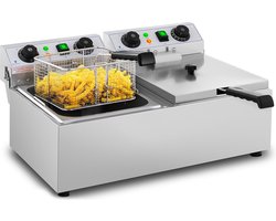 Elektrische friteuse - 2 x 10 liter - timer - 230V - Royal Catering