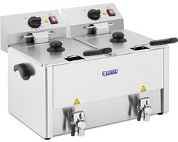 Elektrische friteuse - 2 x 13 liter - EGO thermostaat - Royal Catering