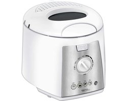 Elektrische friteuse compact 15 l afneembare en wasbare container anti-aanbaklaag regelaar tot 190 °C BPA-vrij 1100 W wit - Elektrische friteuse