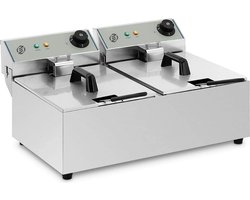 Equivera Frituurpan Dubbel - Dubbele Frituurpan - Koude Zonde - Beide Apart te Bedienen - Groot - Friteuse